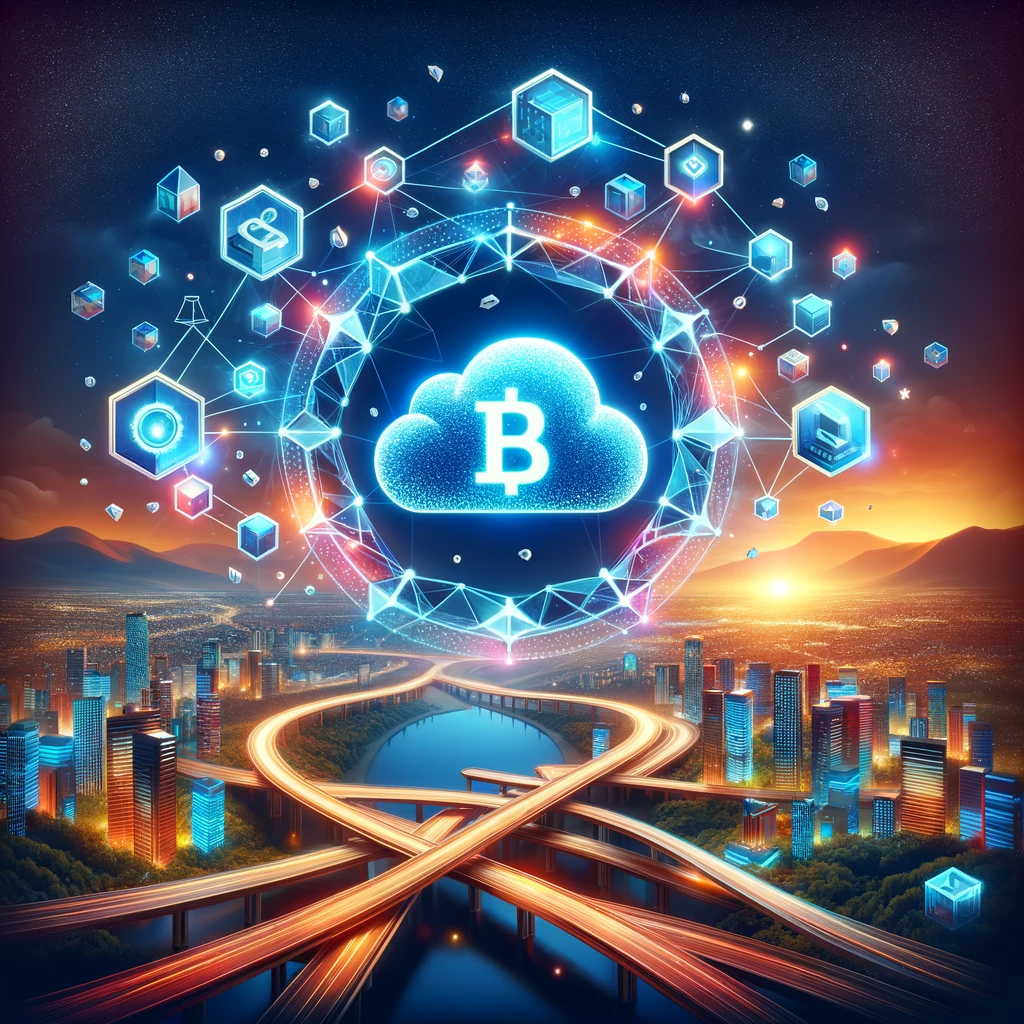 Visual representation of Chainlink's decentralized oracle network, illustrating the seamless integration of blockchain technology with real-world data for secure and innovative digital smart contracts.